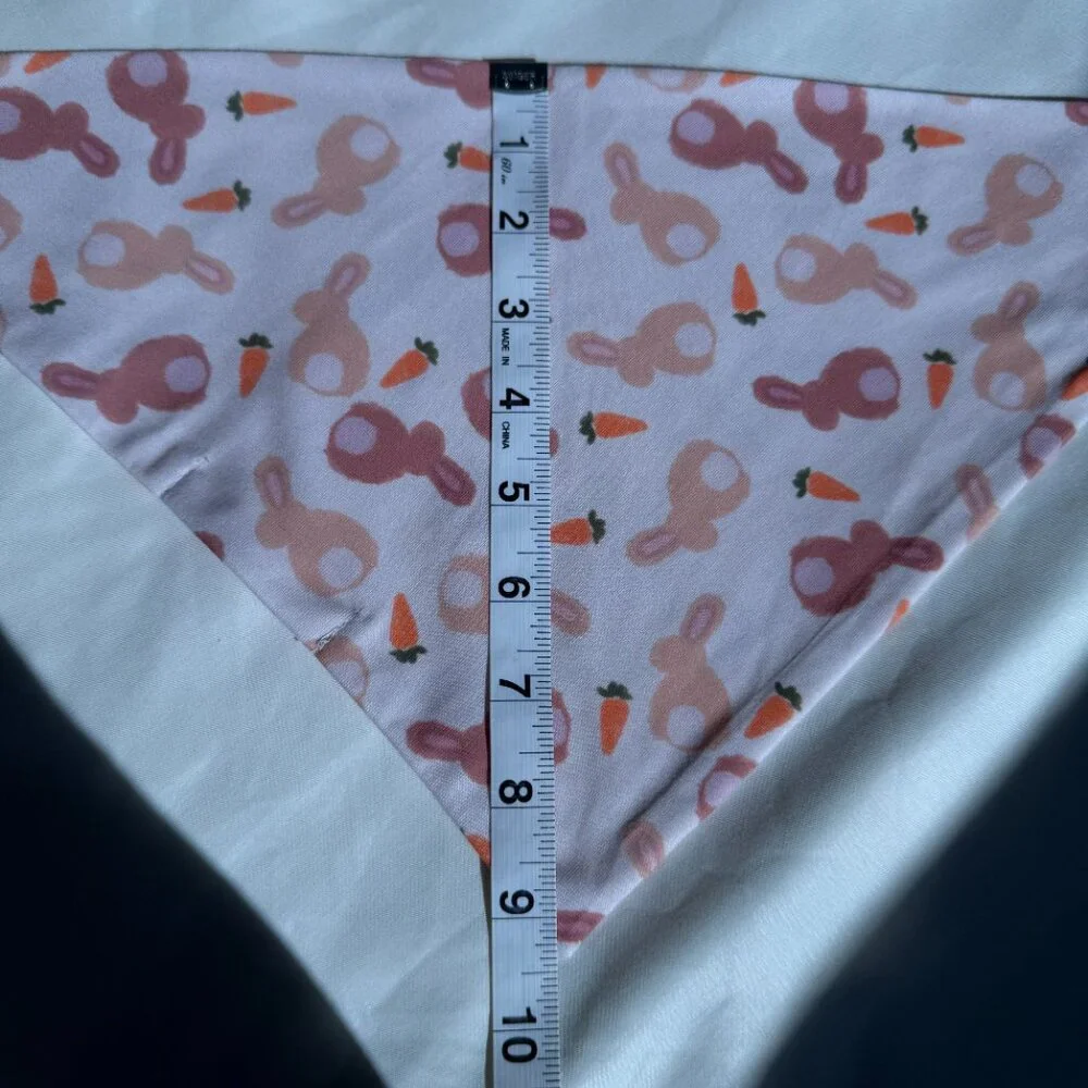 NWT Loic by Design Bunnies & Carrots Pattern Easter Dog Bandana, Light Pink, M